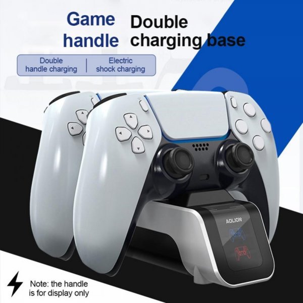 Aolion PlayStation 5 DualSense Kontroll Dubbel Laddningsdocka