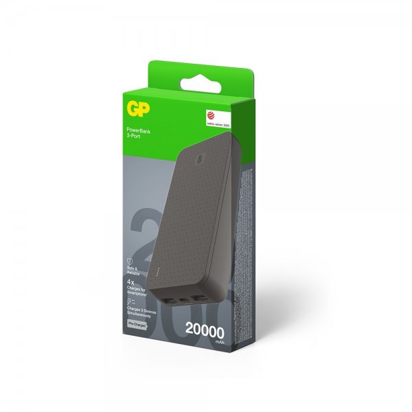 GP Powerbank Plus 20 000 mAh Svart