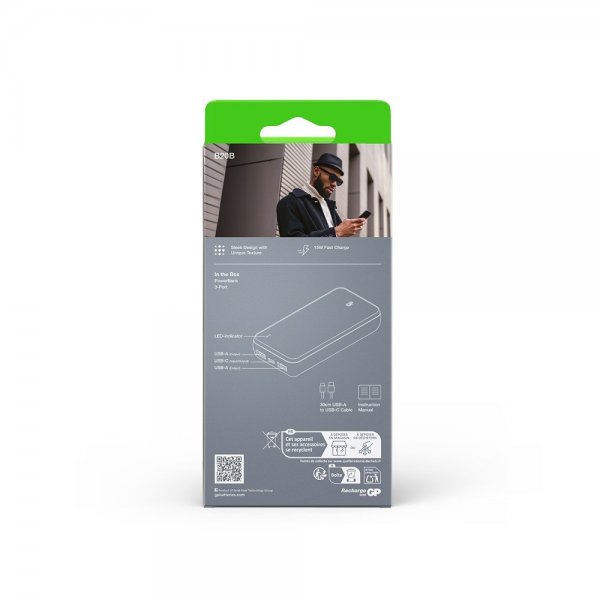 GP Powerbank Plus 20 000 mAh Svart