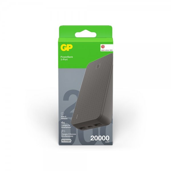 GP Powerbank Plus 20 000 mAh Svart