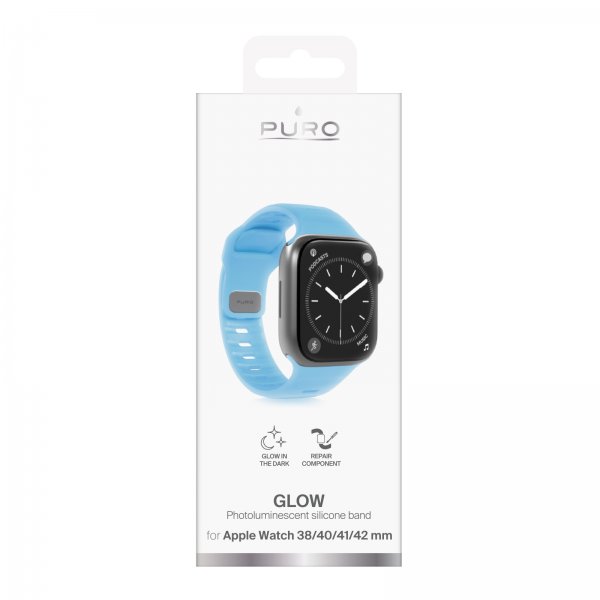 Puro Apple Watch 38/40/41/42mm Armband Glow Blå