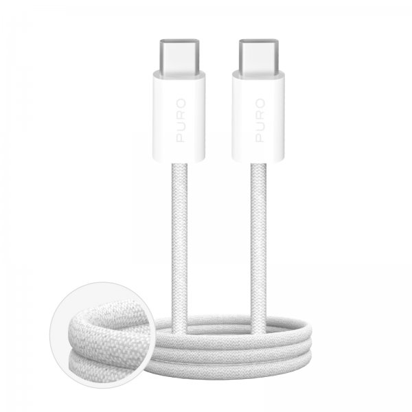 Puro Kabel Fabrik 2.0 100W USB-C till USB-C 1m Vit