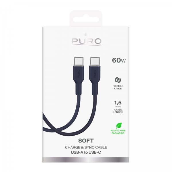 Puro Kabel TPE 25W USB-C till USB-C 1.5m Crown Blue
