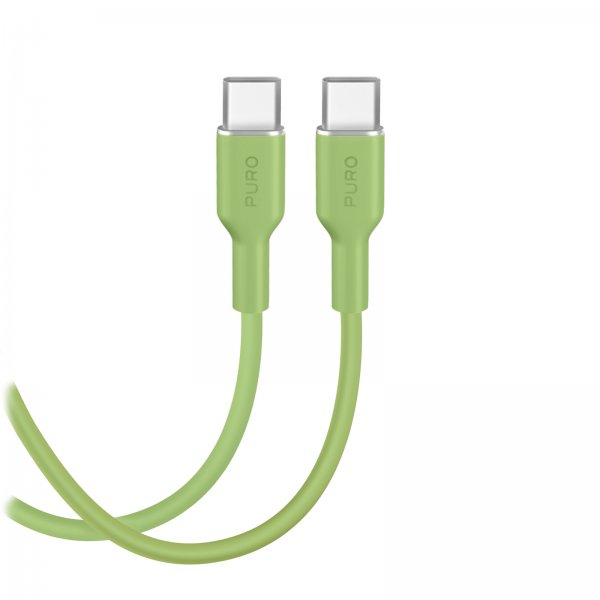 Puro Kabel TPE 25W USB-C till USB-C 1.5m Salted Lime