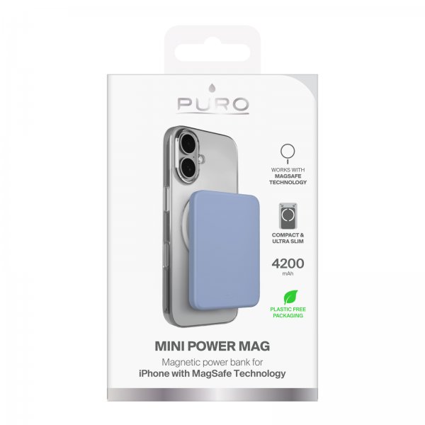Puro MagSafe Powerbank Mini Power Mag Ljusblå