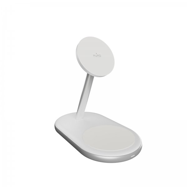 Puro Trådlös Laddare Mag Station 2-in-1 Qi2 Vit