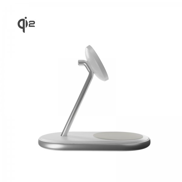 Puro Trådlös Laddare Mag Station 2-in-1 Qi2 Vit