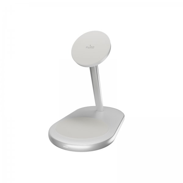 Puro Trådlös Laddare Mag Station 2-in-1 Qi2 Vit