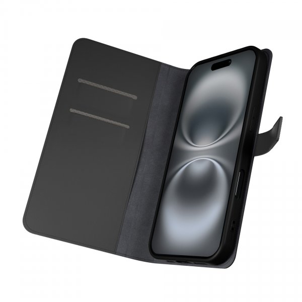 Puro iPhone 16 Pro Fodral Wallet Stand Svart