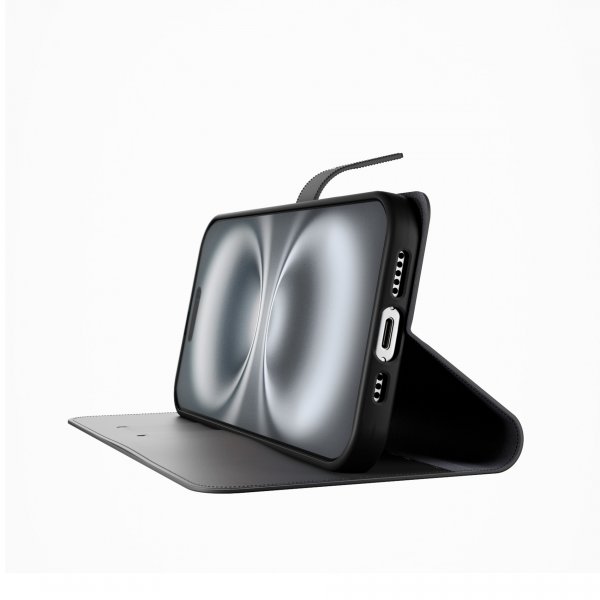 Puro iPhone 16 Pro Fodral Wallet Stand Svart