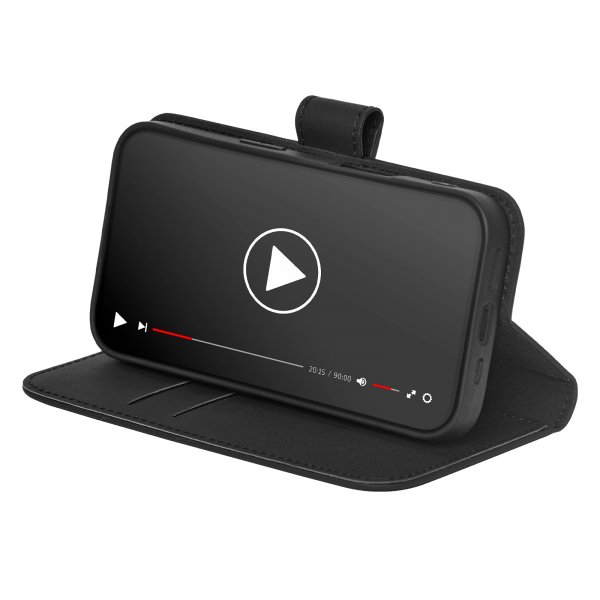 Puro iPhone 16 Pro Max Fodral Wallet Stand Svart