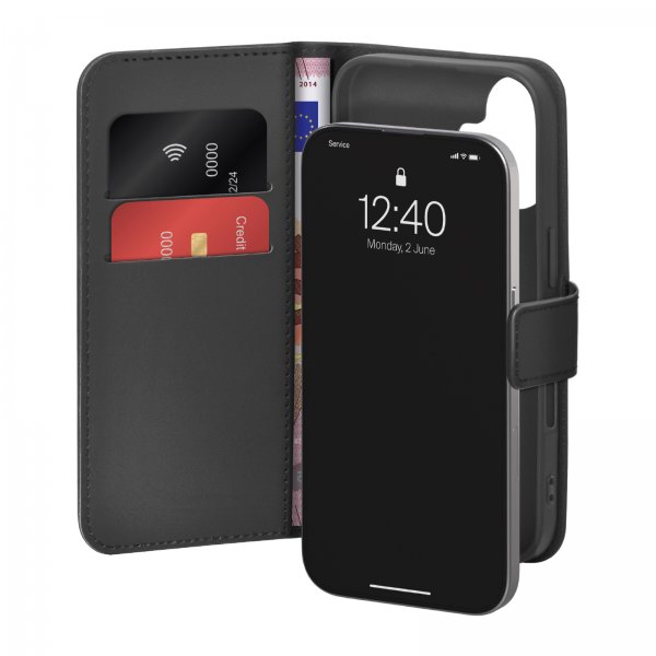 Puro iPhone 17 Fodral Wallet Stand Svart