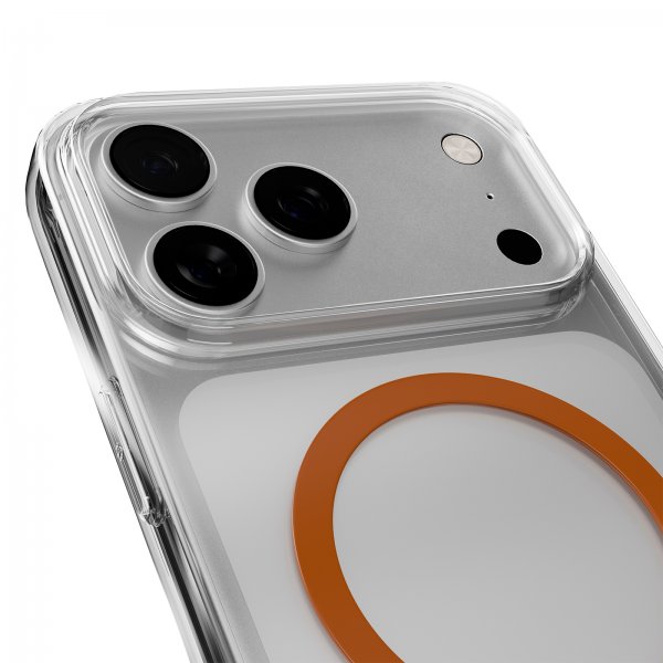 Puro iPhone 17 Pro Skal Lite Mag Transparent Orange