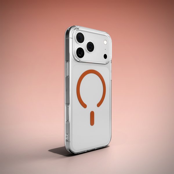 Puro iPhone 17 Pro Skal Lite Mag Transparent Orange