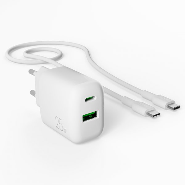 Puro Laddare med Kabel ProLite Kit USB-C 25W 1.2m Vit