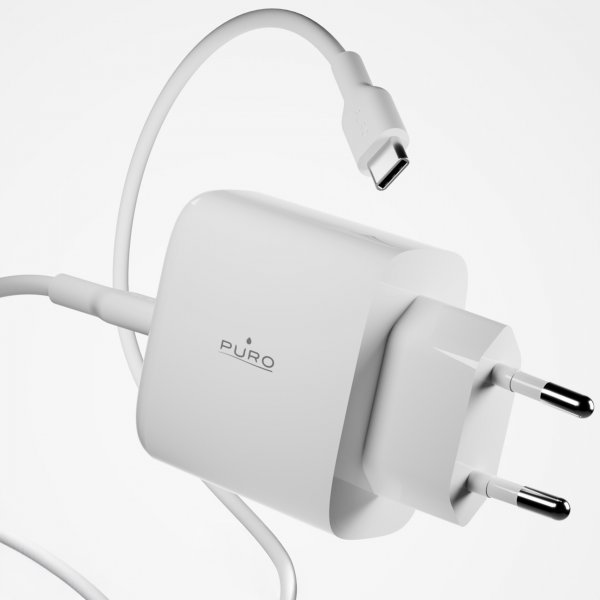 Puro Laddare med Kabel ProLite Kit USB-C 45W 1.2m Vit