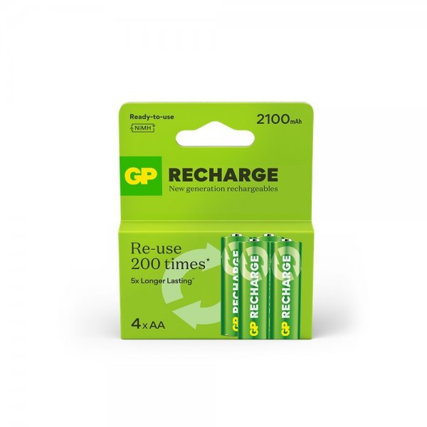 GP Recharge AA-batteri 2100mAh 4-pack