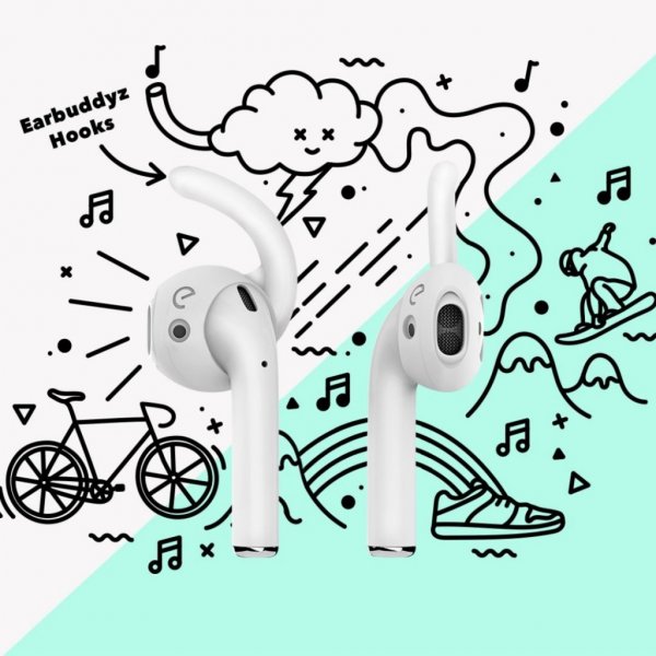 KeyBudz EarBuddyz Ear Hooks för AirPods och EarPods Vit
