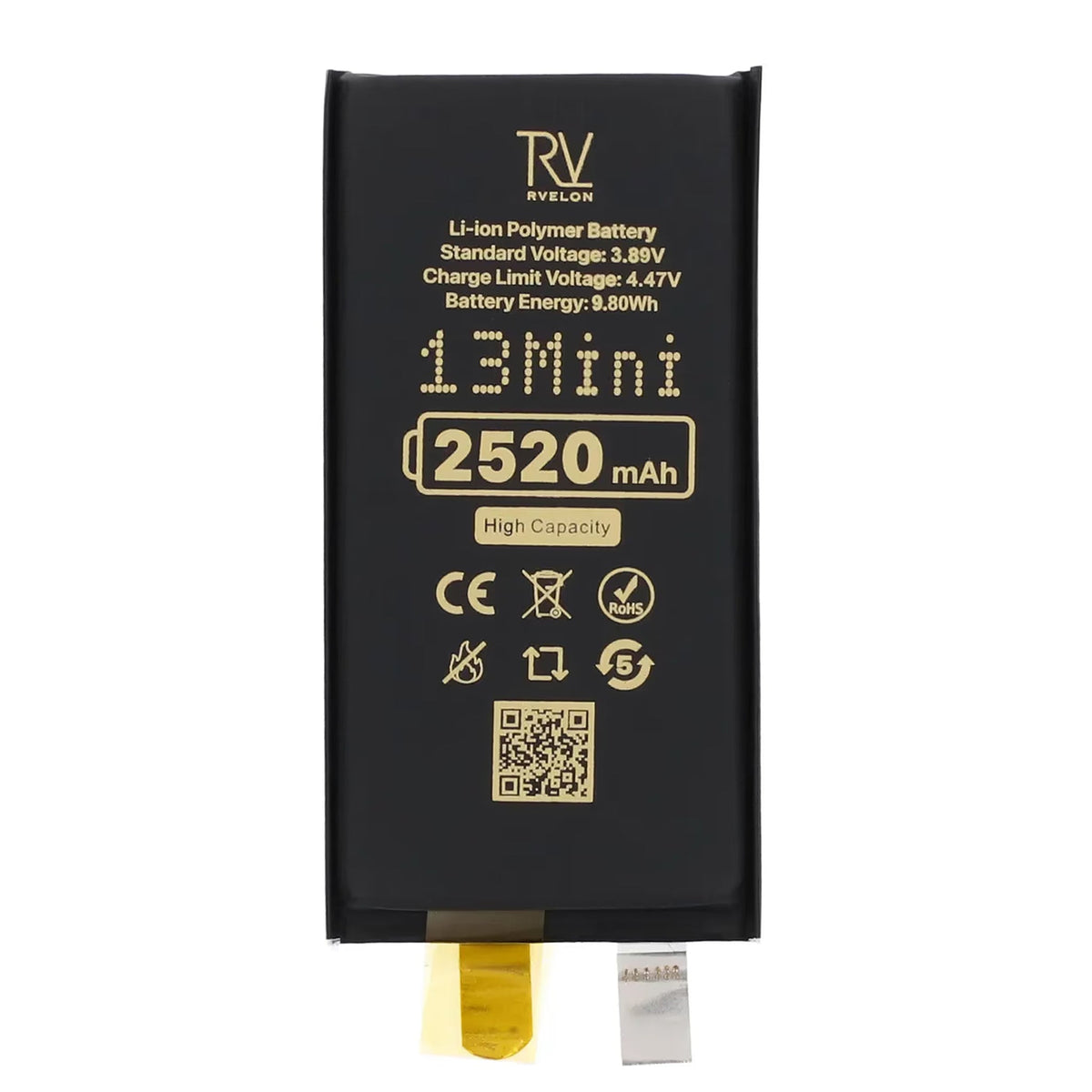 Rvelon Batteri till iPhone 13 mini 2520mAh utan Flexkabel