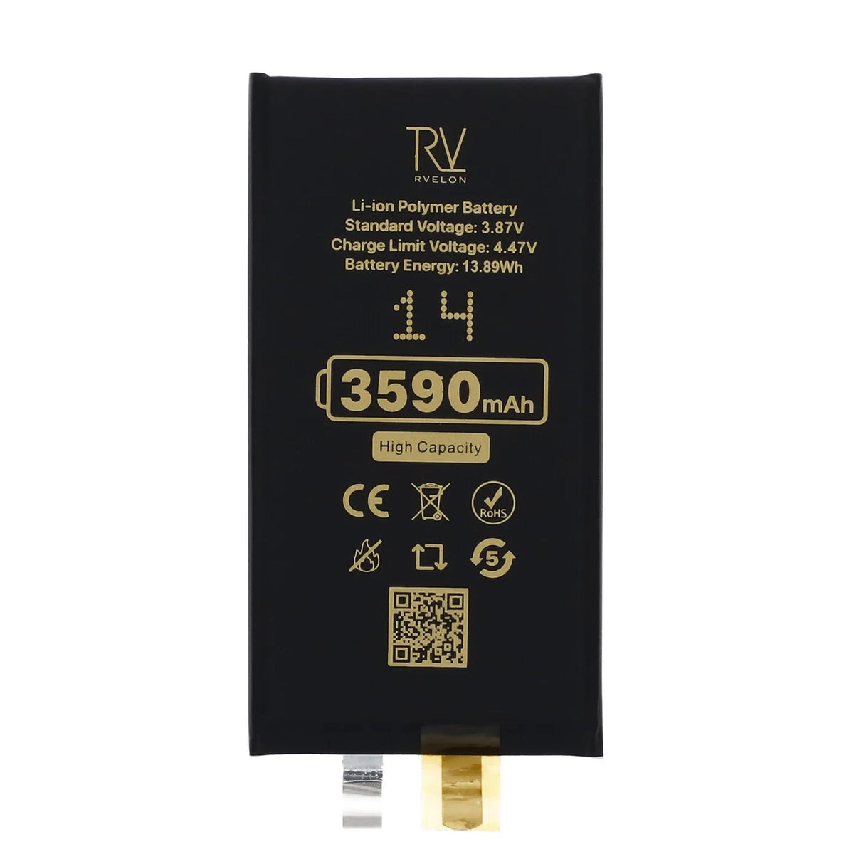 Rvelon Batteri till iPhone 14 3590mAh utan Flexkabel