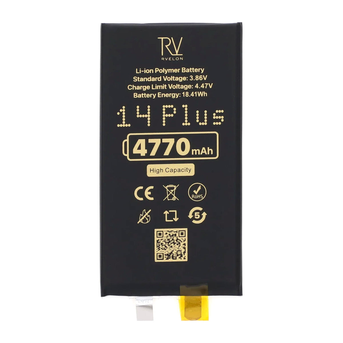 Rvelon Batteri till iPhone 14 Plus 4770mAh utan Flexkabel