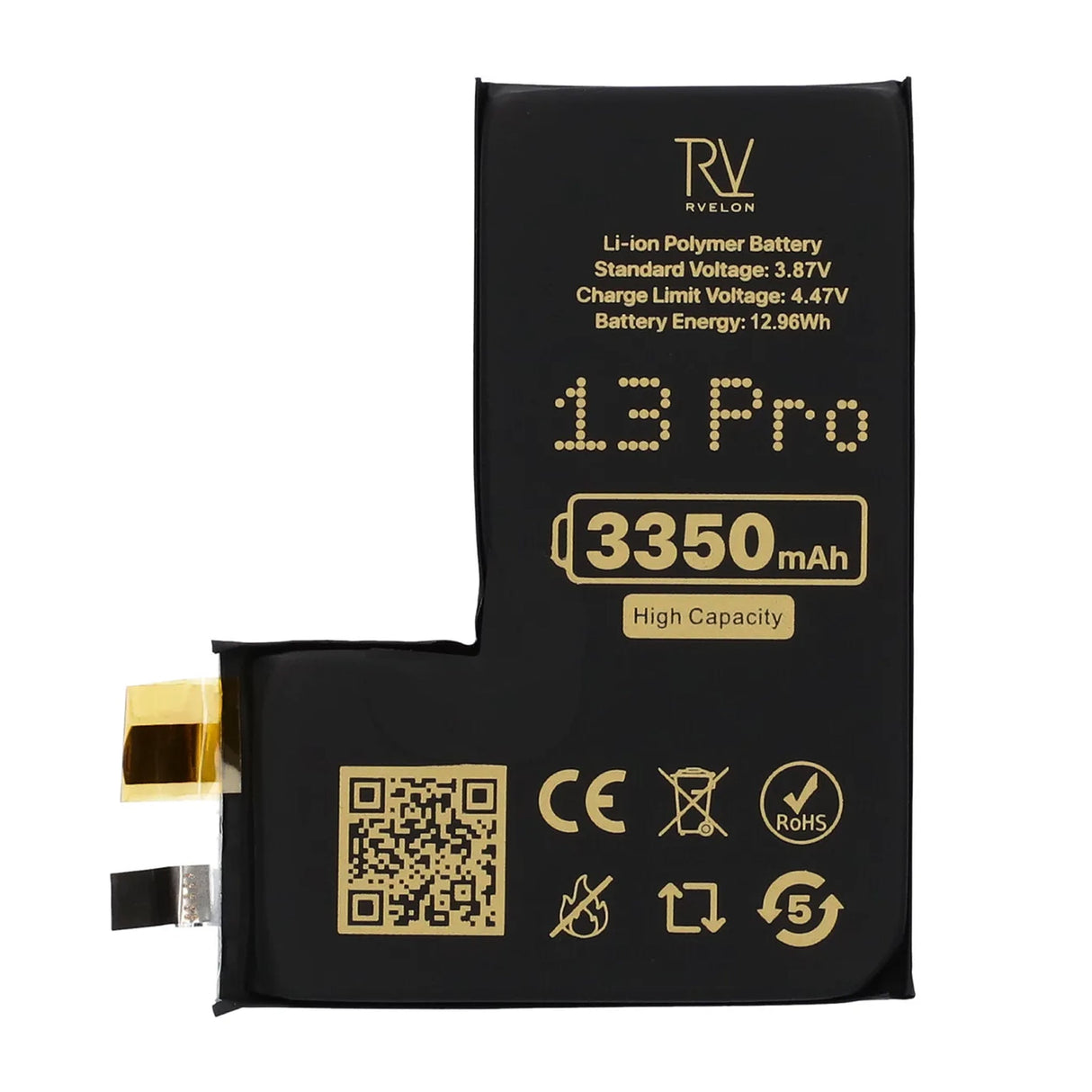 Rvelon Batteri till iPhone 13 Pro 3350mAh utan Flexkabel