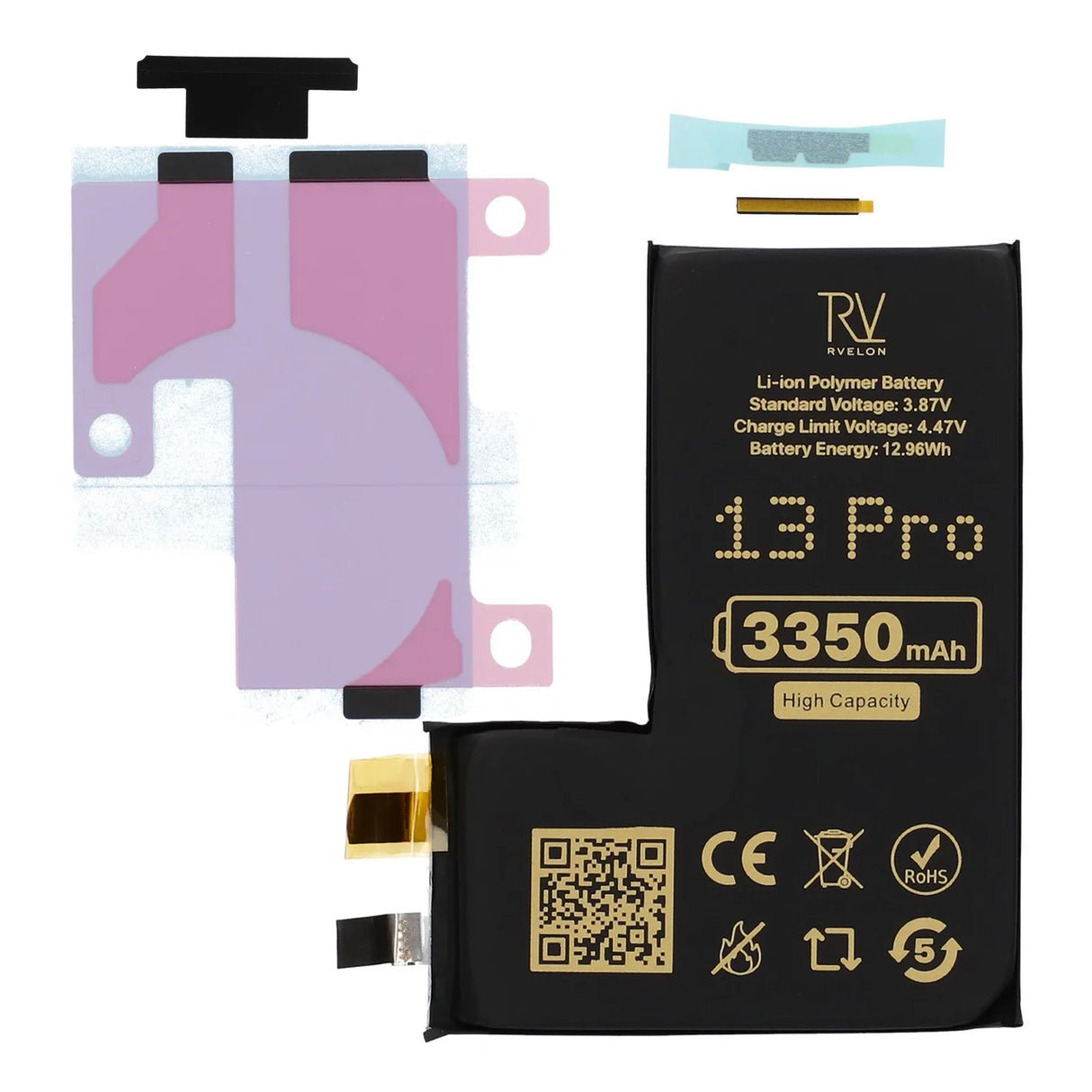 Rvelon Batteri till iPhone 13 Pro 3350mAh utan Flexkabel