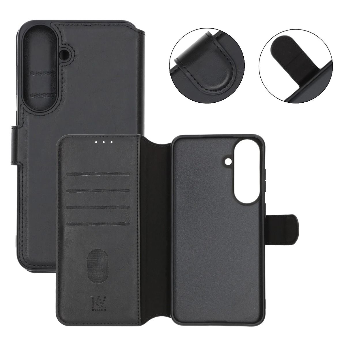Rvelon Samsung Galaxy S26 FE Fodral 4 Kortfack Svart