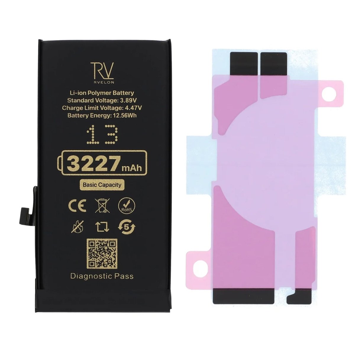 Rvelon Batteri för iPhone 13 - 3227 mAh Originalkapacitet