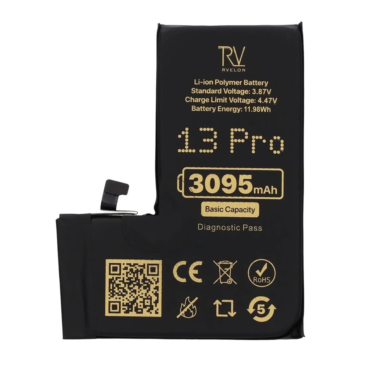 Rvelon Batteri för iPhone 13 Pro - 3095 mAh Originalkapacitet
