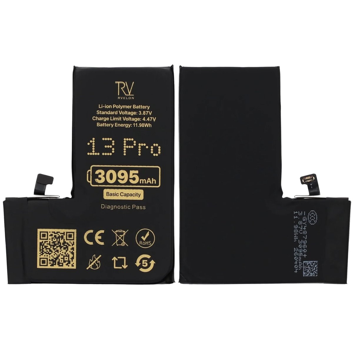 Rvelon Batteri för iPhone 13 Pro - 3095 mAh Originalkapacitet
