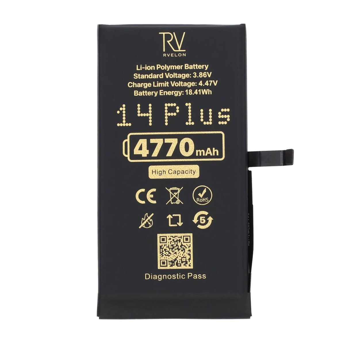 Rvelon Batteri för iPhone 14 Plus - 4770 mAh Högkapacitet