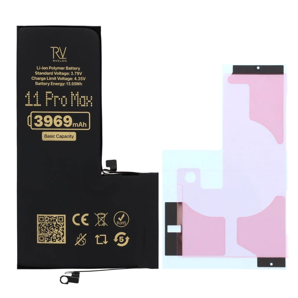 Rvelon Premium Batteri för iPhone 11 Pro Max - 3969mAh