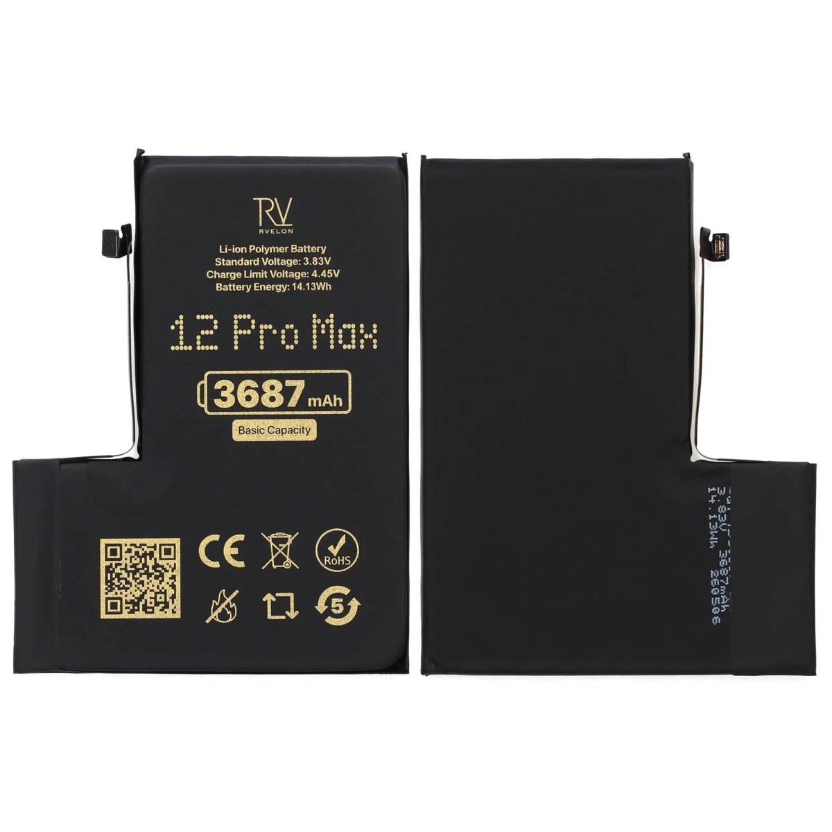 Rvelon Premium Batteri för iPhone 12 Pro Max - 3687mAh