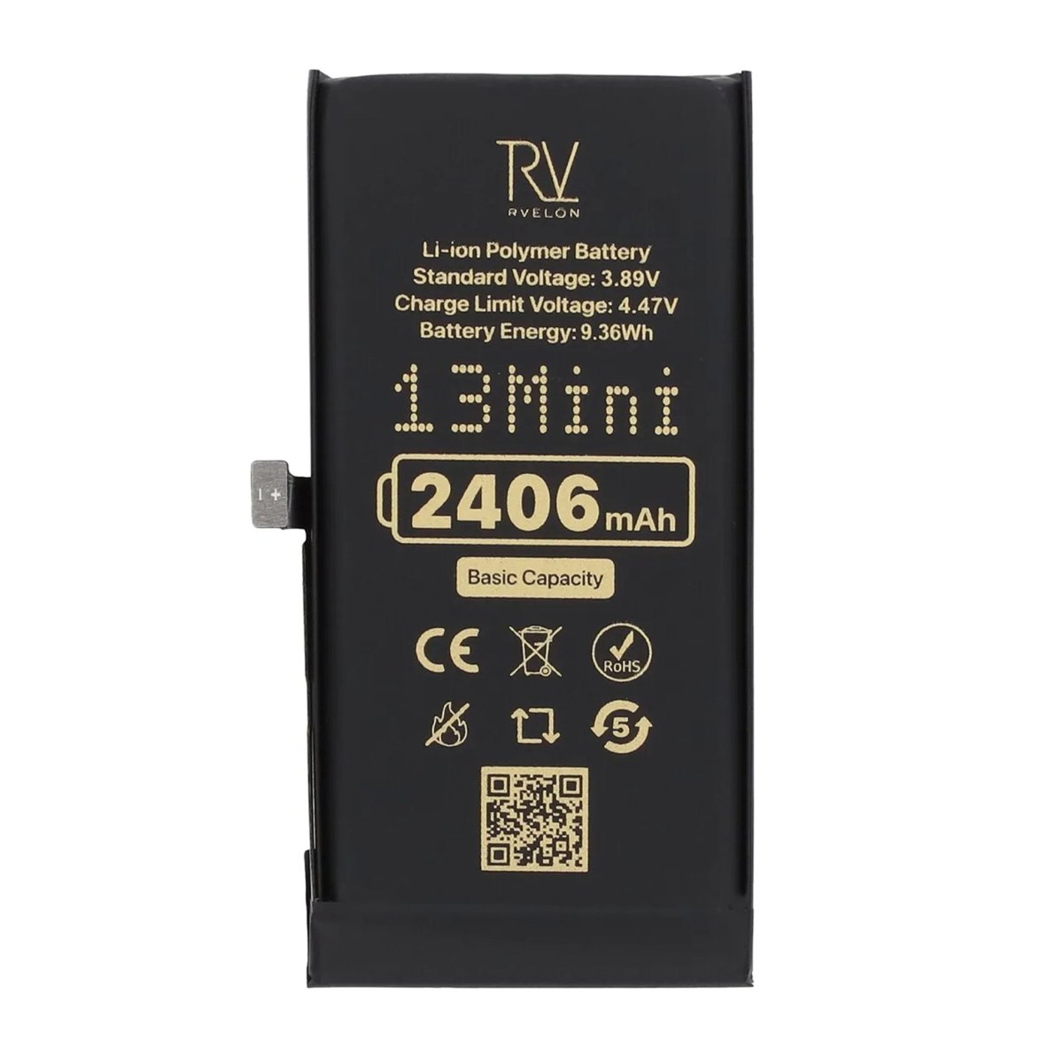 Rvelon Premium Batteri för iPhone 13 Mini - 2406mAh