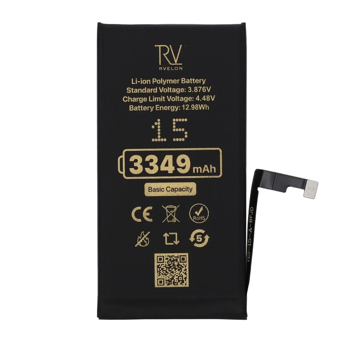 Rvelon Premium Batteri för iPhone 15 - 3349mAh