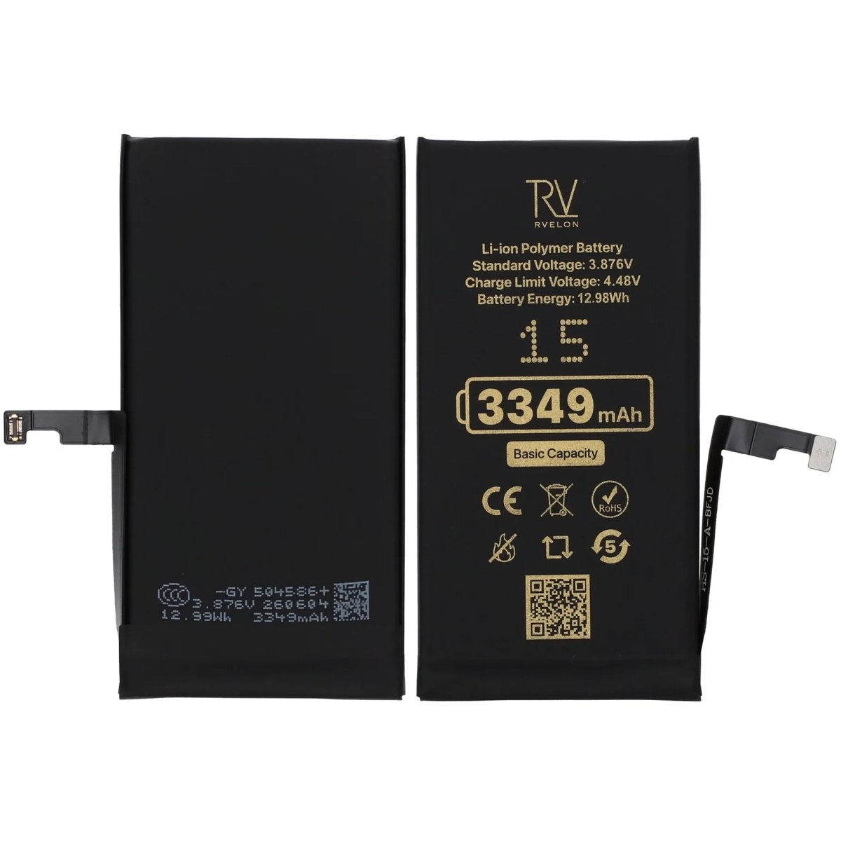 Rvelon Premium Batteri för iPhone 15 - 3349mAh