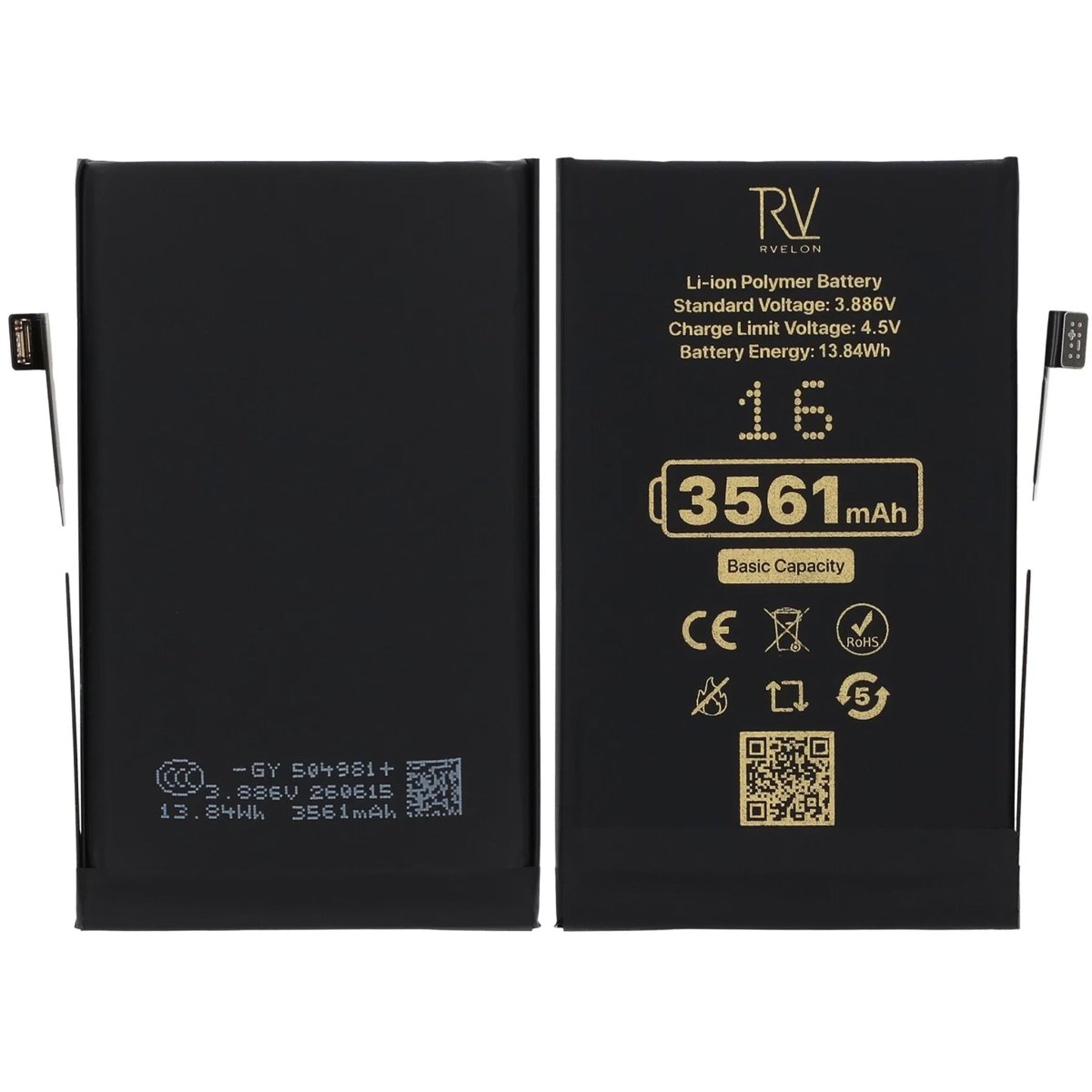 Rvelon Premium Batteri för iPhone 16 - 3561mAh