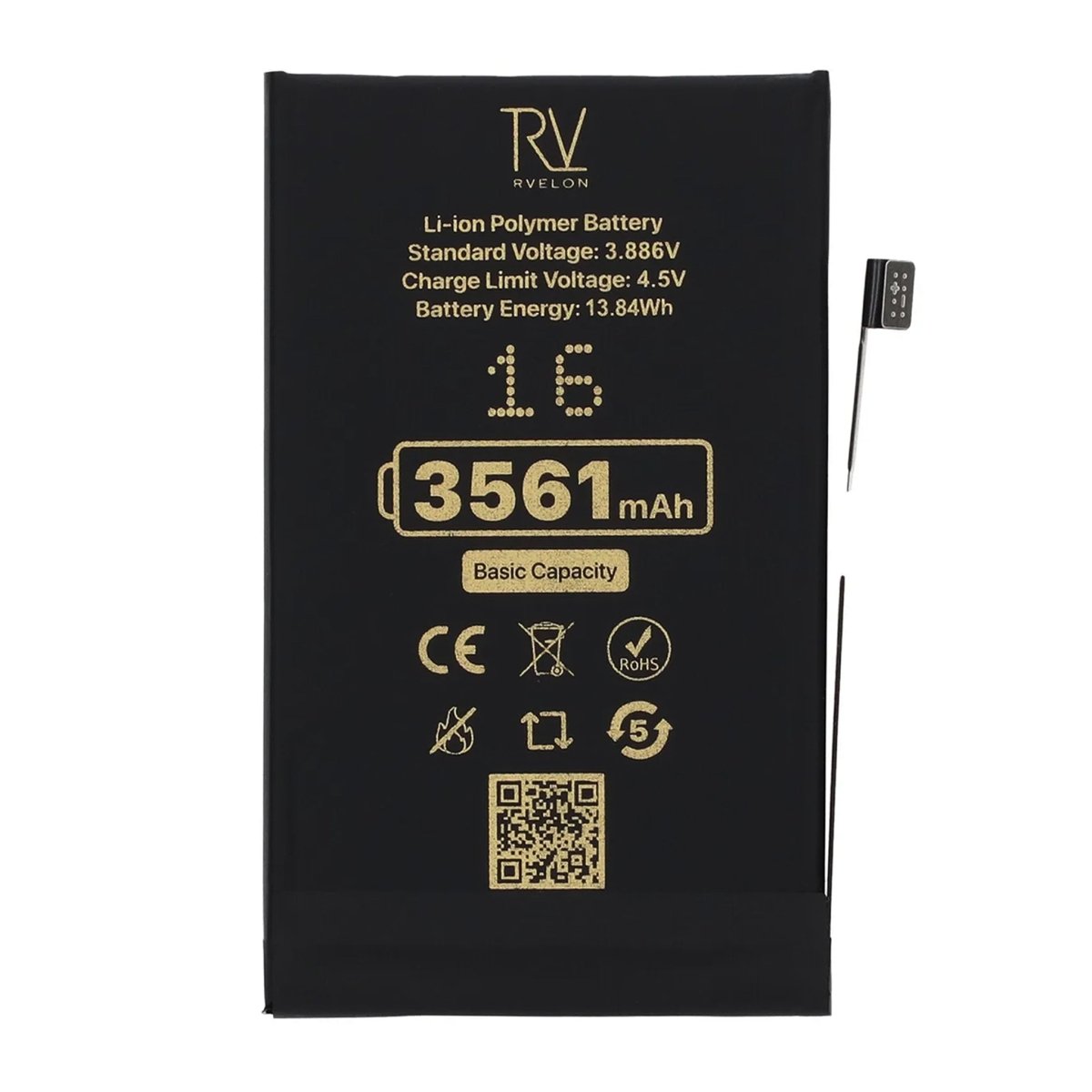 Rvelon Premium Batteri för iPhone 16 - 3561mAh