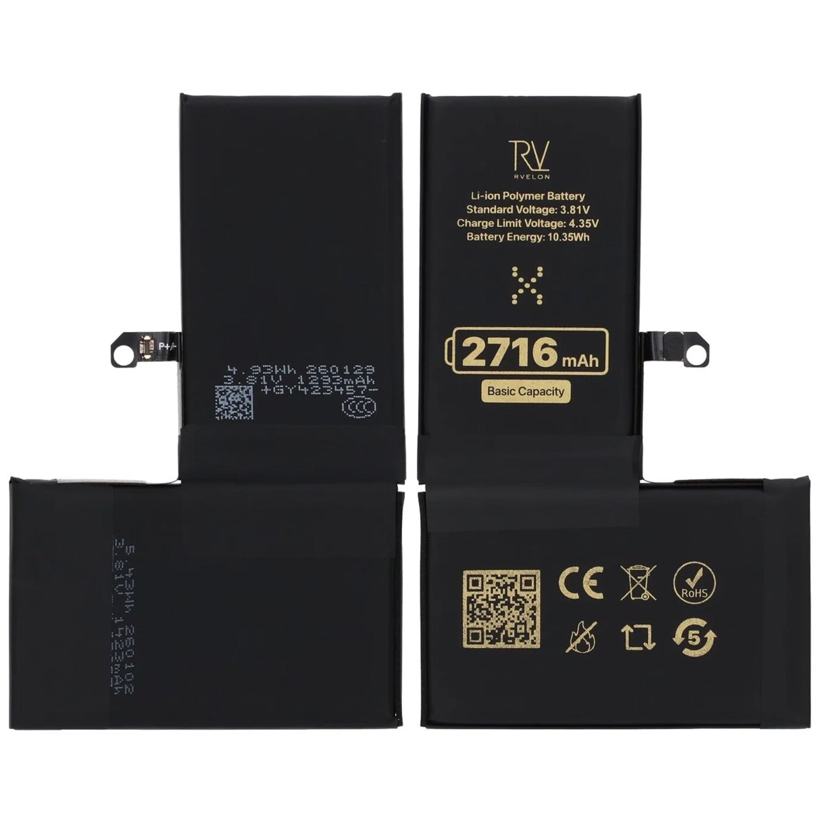 Rvelon Premium Batteri för iPhone X - 2716mAh