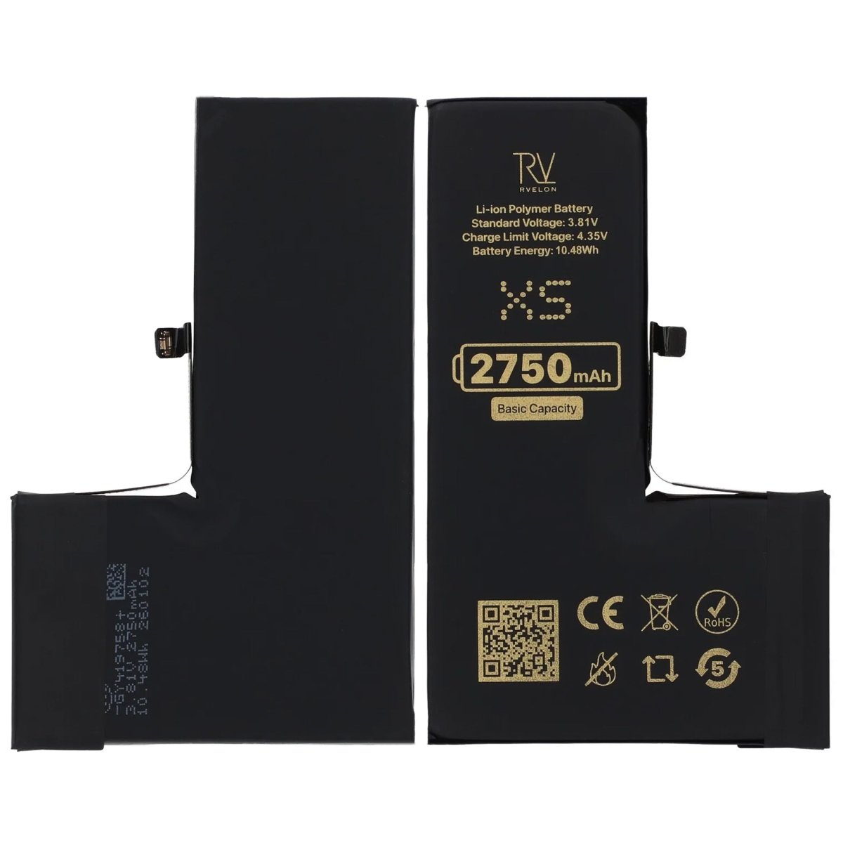 Rvelon Premium Batteri för iPhone XS - 2750mAh