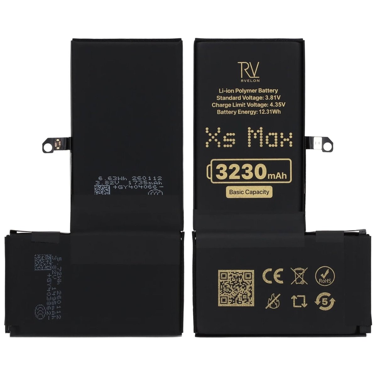 Rvelon Premium Batteri för iPhone XS Max - 3230mAh