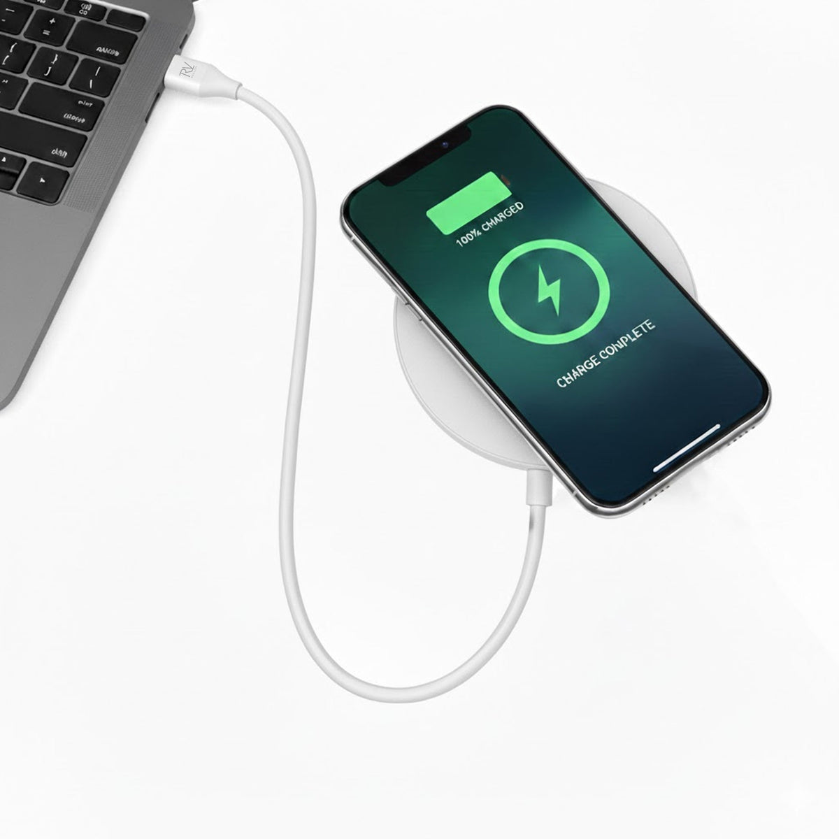 Rvelon Trådlös MagSafe Laddare Qi2 15W USB-C - Vit