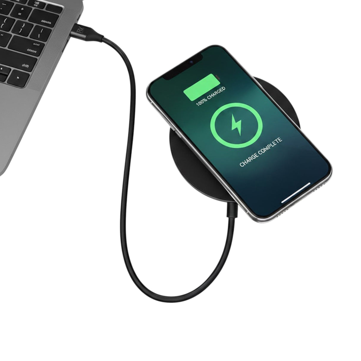 Rvelon Trådlös MagSafe Laddare med Stativ Qi2 15W USB-C Svart