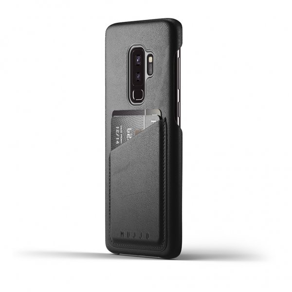 Mujjo Samsung Galaxy S9 Plus Skal Full Leather Wallet Case Svart