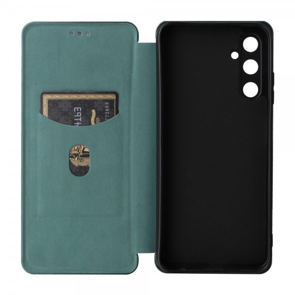 Samsung Galaxy A05s Fodral Kolfibertextur Grön