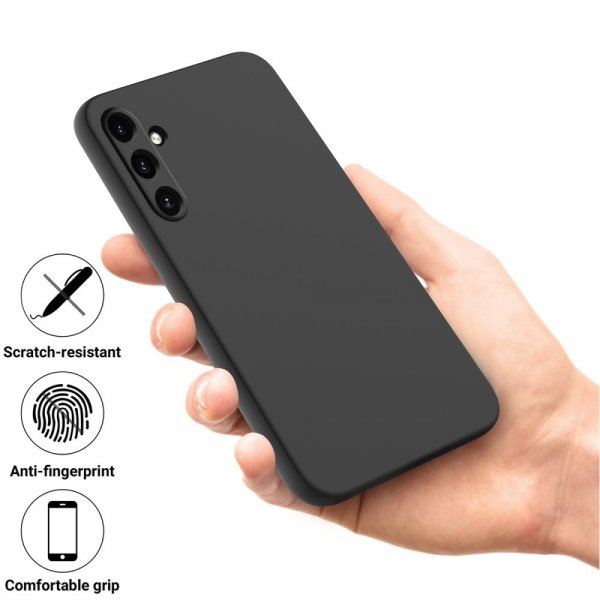 Samsung Galaxy A15 Skal med Strap Silikon Svart