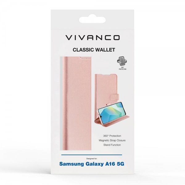 Vivanco Samsung Galaxy A16 Fodral Classic Wallet Roseguld