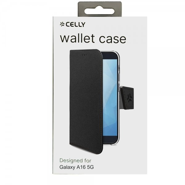 Celly Samsung Galaxy A16 Fodral Wally Wallet Case Svart