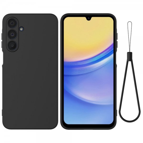 Samsung Galaxy A16 Skal med Strap Silikon Svart